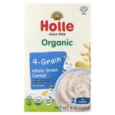 홀레 4가지 유기농 통곡물 시리얼 6개월 이상 227g(8oz) HLE-14700, 227g, 1개