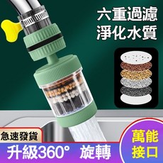 萬能水龍頭過濾器 360度旋轉 可拆洗, 1個, 一個裝+一盒換洗絨布【每盒10片】,全新360度旋轉款*.*【可拆洗】