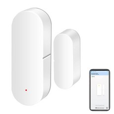 WiFi 도어 센서 스마트 열림 닫힘 감지기 앱 알림 무선 윈도우 접촉 홈 보안 알렉사 구글 호환 1팩, 단일 1팩