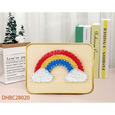 스트링아트 도안 DIY 나무 보드 공예품 장식품 소품 만들기, 15x20, 무지개