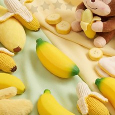 바나나말랑이 모찌 스퀴시 스트레스해소 볼 말랑쫀득 주물럭 과일모양 장난감, 1개, 1개