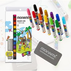 모나미 보드마카 12색+지우개 세트, 1개, 12컬러