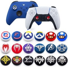 PS5 PS4 PS3 Xbox 360 Xbox One X 엘리트 컨트롤러용 2PCS 조이스틱 캡 실리콘 고무 엄지 스틱 그립 캡색상 1, PS5 PS4 PS3 Xbox 엑스박스 360 One, 1개