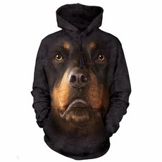 【摩達客】美國進口The Mountain 挪威納犬臉 長袖連帽T恤, 1個