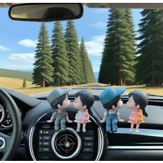 자동차 인테리어 중앙 제어 장식 범용 미니 쿠퍼 R55 R56 F55 F56 F60 크리에이티브 커플 자동차 장식 4개