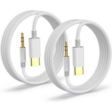 Aux to USB C 케이블을 C로 변환하는 3.5mm 오디오 헤드폰 잭 어댑터 2개 세트 4피트 고음질 DAC 동글 케이블 아이폰 171615 프로 맥스 삼성 S25S24S, Aux to USB C 케이블을 C로 변환하는 3.5m
