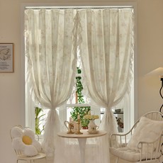 G&Y 法式花卉豐富蕾絲雙層窗簾, 玫瑰