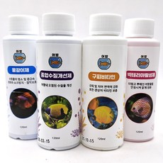어밥 기본 4종 구피 비타민 종합수질개선제 박테리아제 물갈이제 120ML 4개 물갈이 수질 정화제 개선제