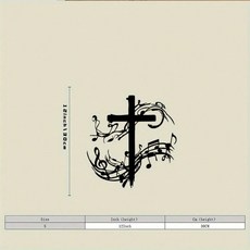 크로스 & 뮤직 노트 금속 벽걸이 철제 인테리어 모던 블랙 화이트 포인트 성음악당 합창단 연습실, [10] D-01, 1개