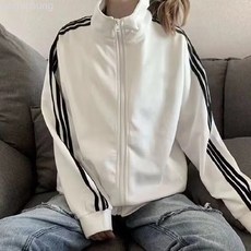 男士立領拉鍊外套 條紋運動夾克