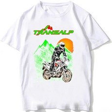 어드벤처 트랜스알프 오토바이 라이더 티셔츠 여름 반팔 모토 스포츠 캐주얼 흰색 라이딩, 9. 1757