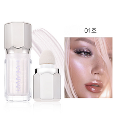 리퀴드 하이라이터 글리터 입술 볼 아이 물광 메이크업, 1개, 01호