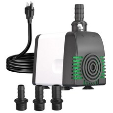 분수 수경 재배 연못 수족관 등을 위한 9 8피트 전원 코드로 과열 방지 기능을 갖춘 니펠 잠수 펌프 1056GPH 4000L / H 85W 초조용한 u2026, 540GPH Auto shut off