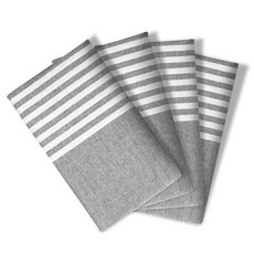 Softopia Cotton Buffalo 격자 무늬 천 냅킨 4개 세트 부드럽고 내구성이 뛰어나며 주름 방지 원단 저녁 식사 결혼식 레스토랑 뷔페 파티 크리스마스, 18" x 18" (Set of 4), 놀라, 차콜 그레이 Softopia Cotton 14