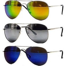 여성용 바이포칼 선글라스 남성용 3팩 에비에이터 빈티지 패션 디자이너 UV 100 프로텍션 미러 메탈, 3 Pair, 2.75 x