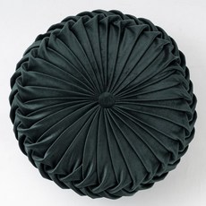 엉클조이 데이지 꽃모양 벨벳 쿠션 원형 등받이 인테리어 HH176, 그린