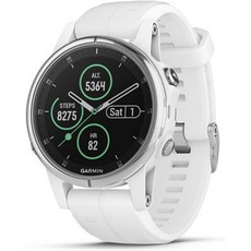 Garminfenix 5S Plus 더 작은 크기의 멀티스포츠 GPS 스마트워치 컬러 토포 맵 심박수 모니터링 음악 및 비접촉식 결제 화이트/실버, 1개