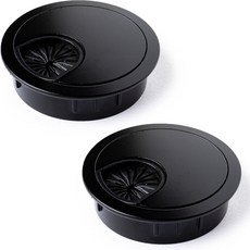 MAHDPRO 금속 책상 그로밋 2인치50mm 팩 2-평탄 블랙 아연 합금 코드 구멍 커버로 컴퓨터 테이블을 통해 케이블과 전선을 배열합니다, 2 Inch-Black-2PCS-Zinc Alloy, 1개