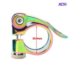 OUO 다채로운 안장 클램프 자전거 시트 포스트 28.6/31.8/34.9mm 튜브 레인보우 Mtb 조각, 5)QC98 34.9mm clamp