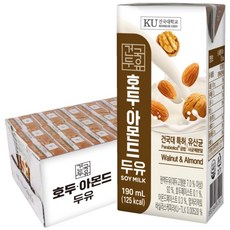 [건국우유] 호두아몬드 두유 24팩, 190ml, 24개