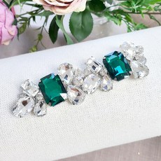 보석모티브 N-037, 금도금, 1개, 에메랄드