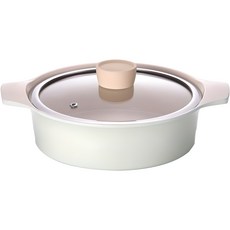 KITCHEN FLOWER IH爐適用陶瓷不沾湯鍋+鍋蓋, 檸檬薄荷綠色, 20cm, 1組