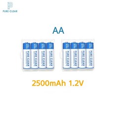 퓨어클리어 AA 2500mAh 8알 케이스포함 충전지 건전지 배터리