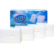 6040 세탁 비누 EM 천연 100% 식물성 찌든 때 속옷 더러운 운동화 하얀 빨래 비누 240g 4개