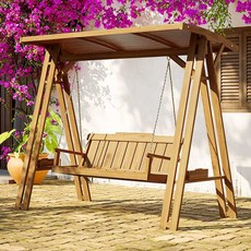 나무그네 펜션 마당 놀이터 야외 벤치 풀빌라 리조트, 더블 싱글보드 모델 브레노 브라운(상판 없음)