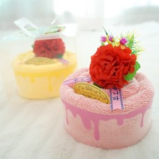 극세사 카네이션 케익타올 답례품 기념일 선물 어버이날 스승의날 로즈데이, 플라스틱케이스, 연블루, 1개