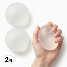 말랑이 원형 스퀴시 스트레스볼, 2개, 120g, 반투명 화이트