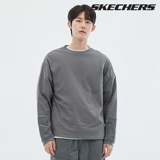 [스케쳐스] 남성 우븐+니트 믹스 하이브리드 티셔츠 SL3MTCFS032