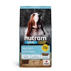 Nutram 紐頓 I18 體重控制雞肉豌豆配方犬飼料, 1個, I18體重控制雞肉+豌豆成犬11.4kg