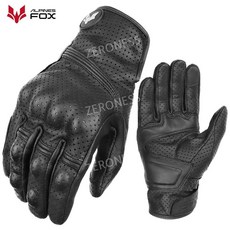 레트로 가죽 오토바이 장갑 남자 전체 손가락 미끄럼 방지 보호 Guantes 모토 크로스 사이클링 M-2XL, 01 XL, AFG-14 Black Hole