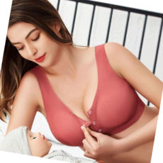 무봉제여성브라 임산부 부드러운 노 와이어 앞단추 수유 브라 속옷