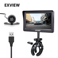 엑스카즈믹 엑스뷰 전동킥보드 자전거 후방 감시 카메라 풀세트(연장선1m + 모니터 거치대 포함), 풀세트, 엑스뷰 후방카메라+연장선+전용거치대, 1개