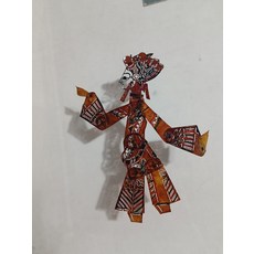 手工皮影 牛皮雕刻 手工上色 復古色, 如圖所示, 1個