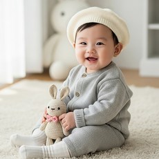 몽실이 프렌치 니트 베레모 유아 화가모자 가을 외출 악세사리 사진촬영