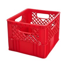 뉴플라스틱 플라스틱 우유상자 밀크박스 감성 캠핑 운반 수납 바구니, 우유_적색