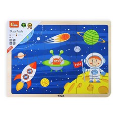 제오오스토어 원목퍼즐 24조각 우주여행 정서자극퍼즐 가정놀이학습 발달퍼즐 학습퍼즐