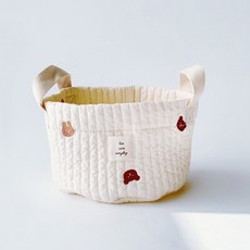 돗투돗 마롤로뜨 아기 장난감 기저귀 누빔 자수 바구니, 바니베어 - 자수 바구니, 1개