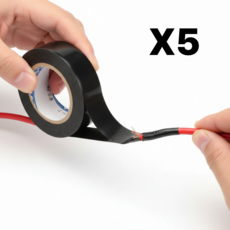 쥬커머스 PVC 방수 전기 절연 테이프 블랙 19mm x 10m, 5개