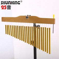 윈드차임벨 36음 오르벨 오르프 연주 사운드 교구, 1개, 5_25음 스탠드 없음 금색