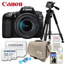 캐논 정품 EOS 90D 18-135mm IS USM KIT / 프리미엄 삼각대 패키지 8종세트 / 128GB / 새상품 / 재고보유 / TJ