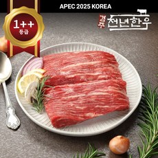 [경주천년한우] 1++(8)등급 양지덩어리 냉장 투쁠(투뿔 투플), 1개, 300g