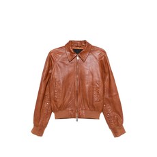 핀코 노치드 라펠 레더 재킷