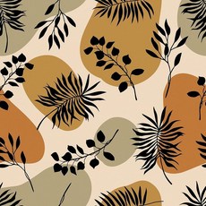 [ 1213765 ] 망골루 보호 오렌지 블랙 기하학적 벽지 필 앤 스틱 빈티지 나뭇잎 침실 거실 벽 데칼 44.5cm x 259.1cm(17.5인치 102인치) 탈착식 추상, 갈색