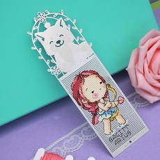 새로운 020 공예 Stich 크로스 스티치 책갈피 크리스마스 플라스틱 패브릭 바느질 자수 공예 크로스 스티치 키트 계산, 밝은 회색, 1개