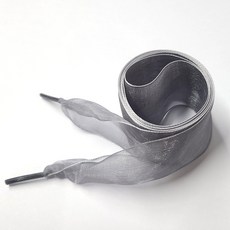 [1+1]폭 40mm 양면 쉬폰신발끈 새틴 리본 플랫 커스텀 오간자 웨딩 신발끈 운동화끈 슈즈참 신발참 신발꾸미기