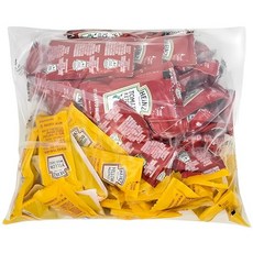 하인즈 양념 패킷 케첩 및 머스타드 100개 모듬 (총 10 Heinz Condiment Packets Ketchup and Mustard (100 Total; 50 Each Fl, 100개 구색, 1개